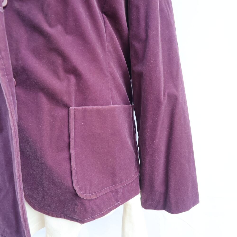 VTG Christel Velvet Blazer Women’s Sz 12 Burgundy Notch Lapel Single Breasted - Picture 7 of 13